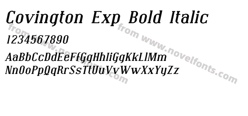 Covington Exp Bold ItalicPreview