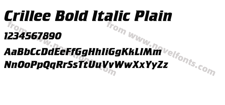 Crillee Bold Italic PlainPreview