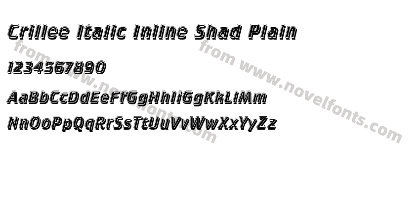 Crillee Italic Inline Shad PlainPreview