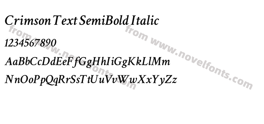 Crimson Text SemiBold ItalicPreview