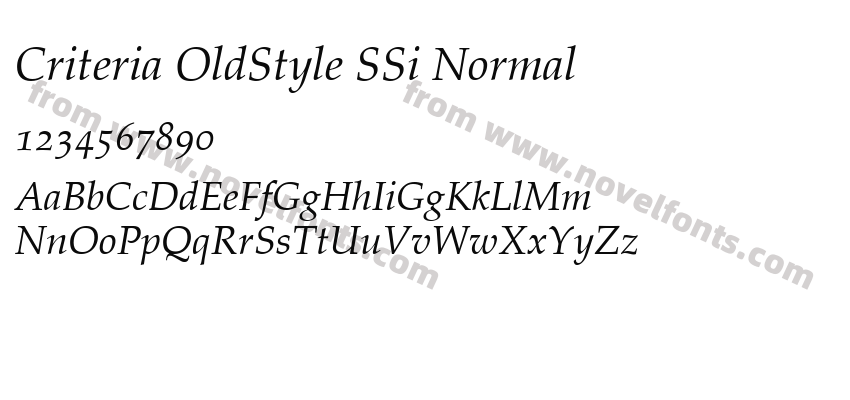 Criteria OldStyle SSi NormalPreview