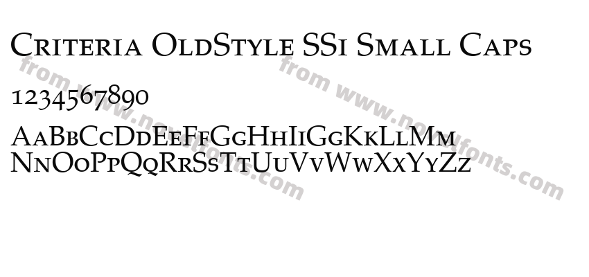 Criteria OldStyle SSi Small CapsPreview