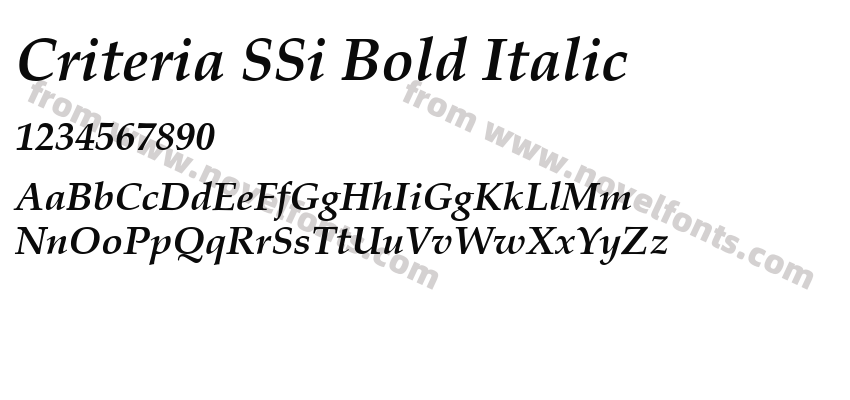 Criteria SSi Bold ItalicPreview