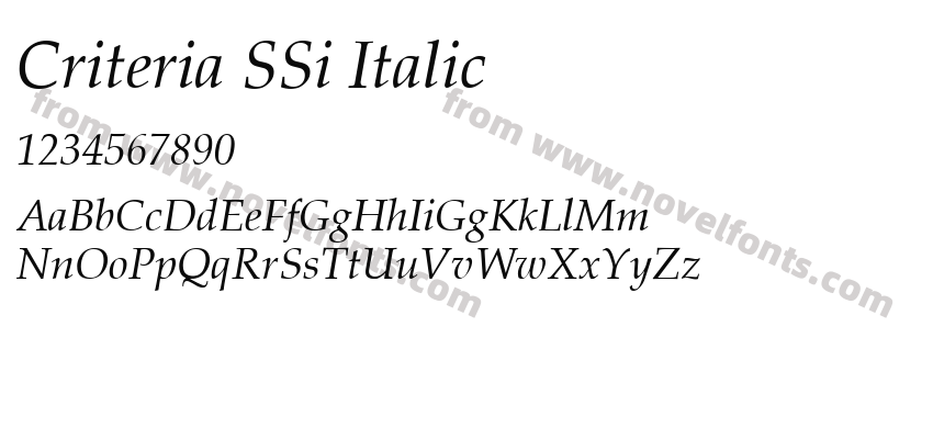 Criteria SSi ItalicPreview