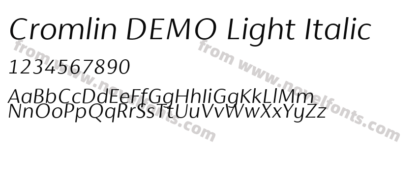 Cromlin DEMO Light ItalicPreview