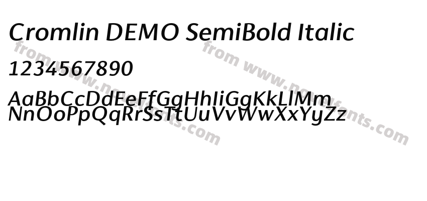 Cromlin DEMO SemiBold ItalicPreview