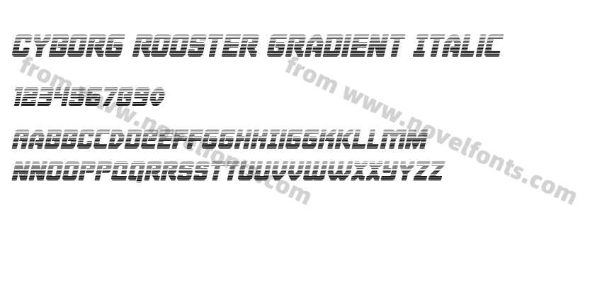 Cyborg Rooster Gradient ItalicPreview