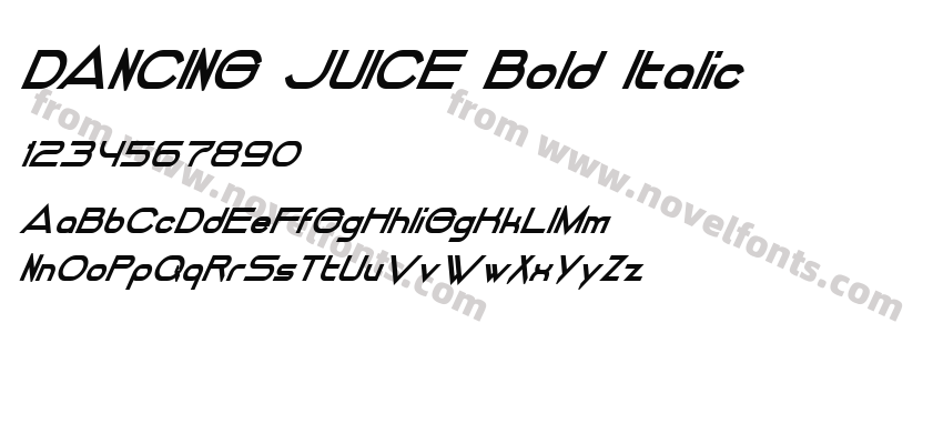 DANCING JUICE Bold ItalicPreview