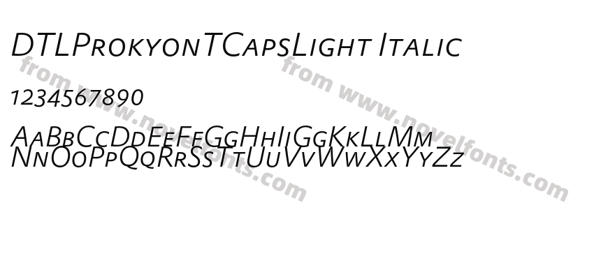 DTLProkyonTCapsLight ItalicPreview