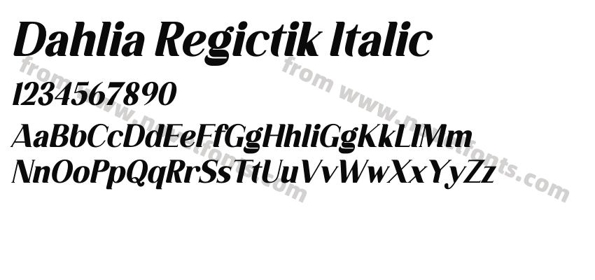 Dahlia Regictik ItalicPreview