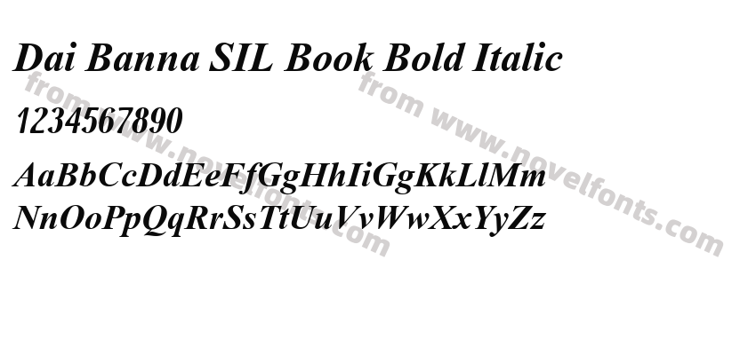 Dai Banna SIL Book Bold ItalicPreview