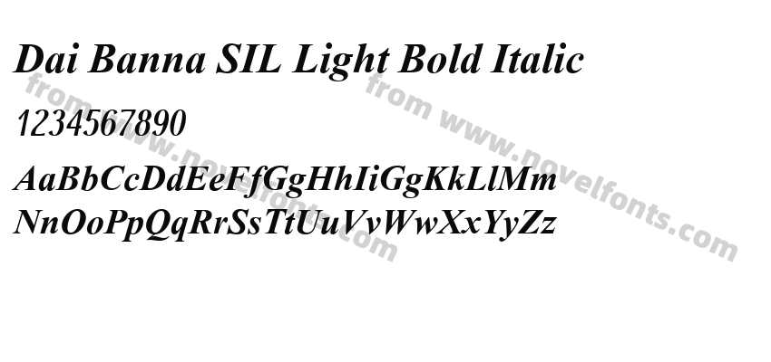 Dai Banna SIL Light Bold ItalicPreview