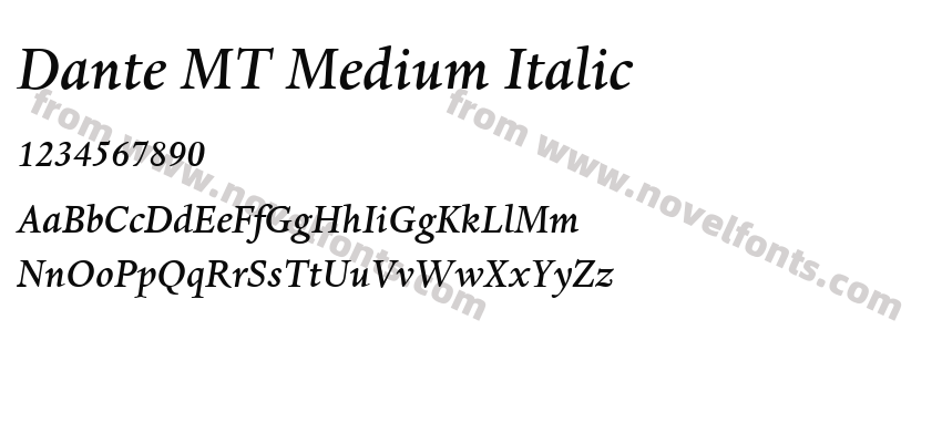 Dante MT Medium ItalicPreview