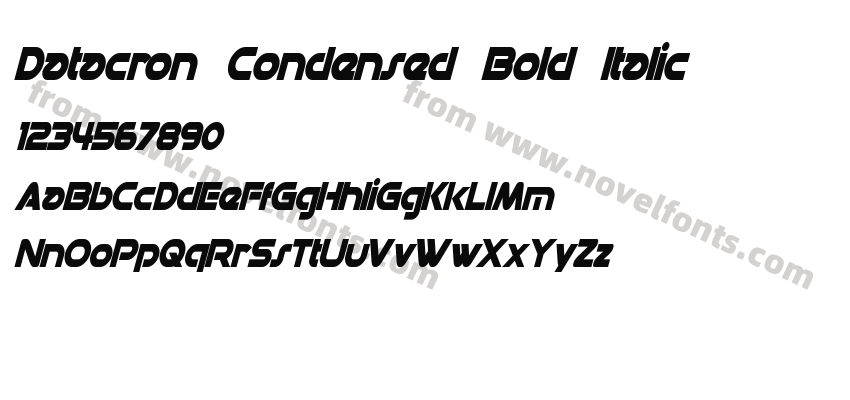 Datacron Condensed Bold ItalicPreview