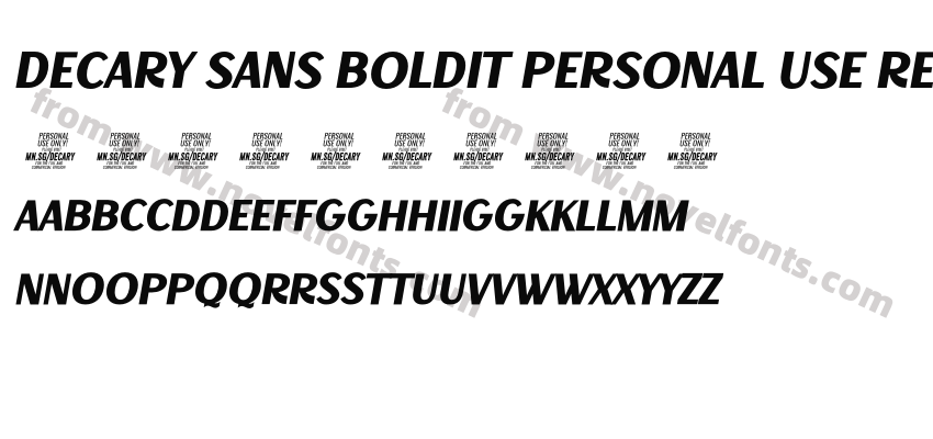 Decary Sans BoldIt PERSONAL USE RegularPreview