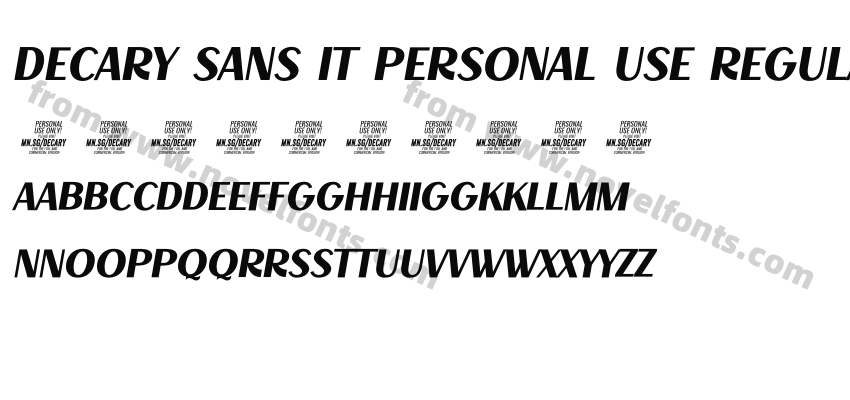 Decary Sans It PERSONAL USE RegularPreview