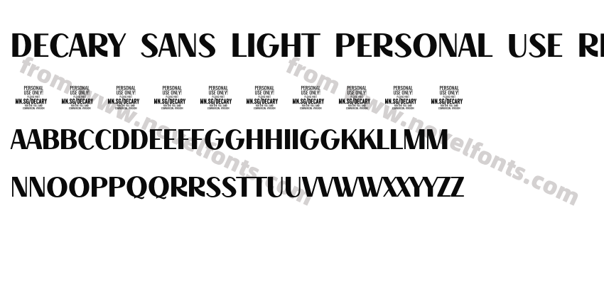 Decary Sans Light PERSONAL USE RegularPreview