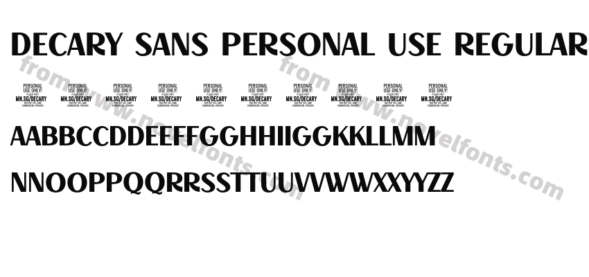 Decary Sans PERSONAL USE RegularPreview