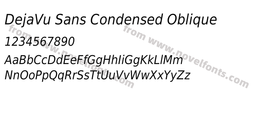 DejaVu Sans Condensed ObliquePreview