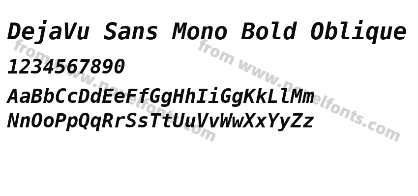 DejaVu Sans Mono Bold ObliquePreview