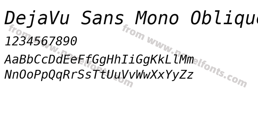 DejaVu Sans Mono ObliquePreview