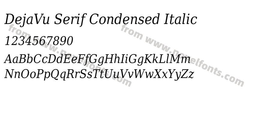 DejaVu Serif Condensed ItalicPreview