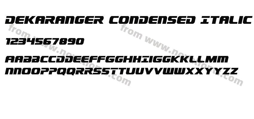 Dekaranger Condensed ItalicPreview