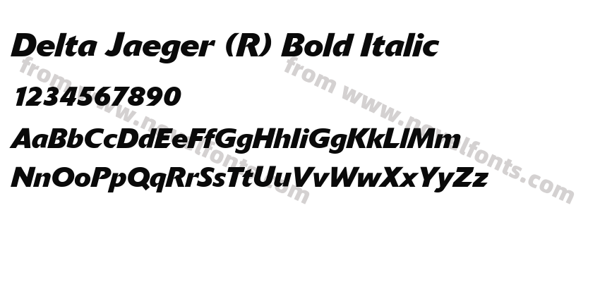 Delta Jaeger (R) Bold ItalicPreview