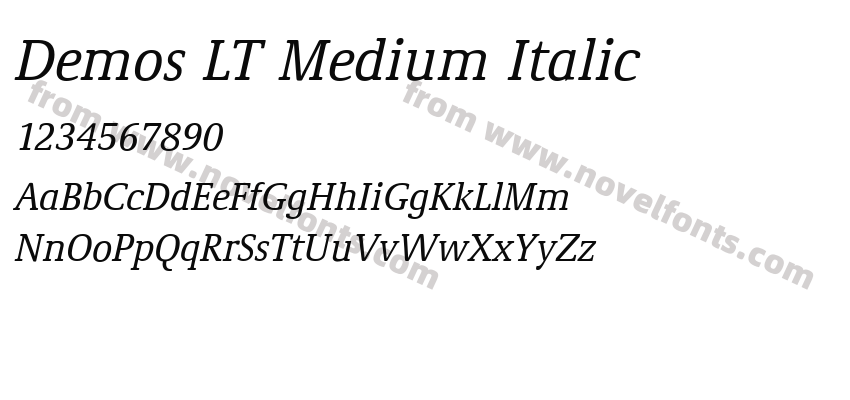 Demos LT Medium ItalicPreview