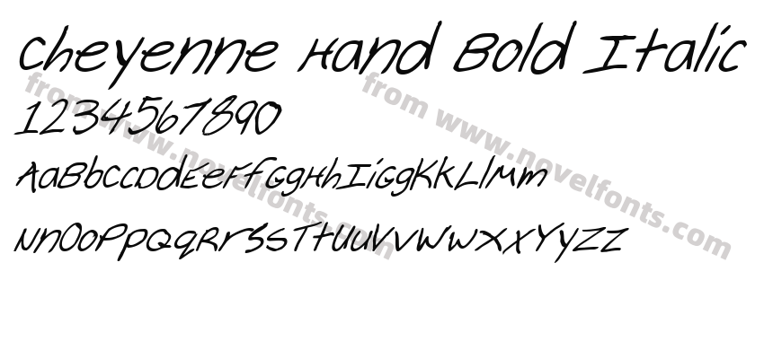 Cheyenne Hand Bold ItalicPreview