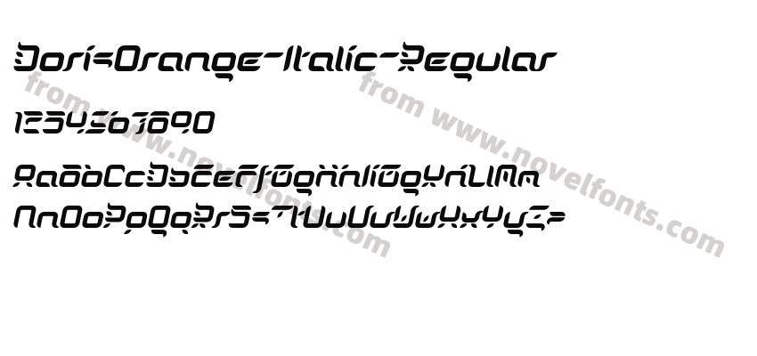 DorisOrange-Italic-RegularPreview