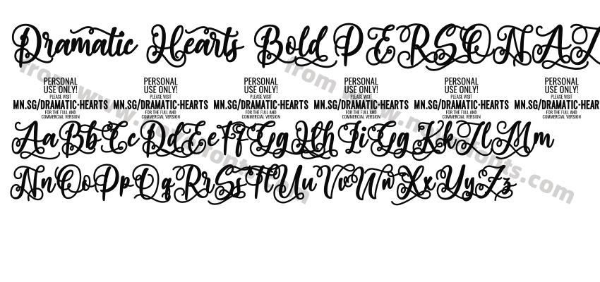 Dramatic Hearts Bold PERSONAL BoldPreview