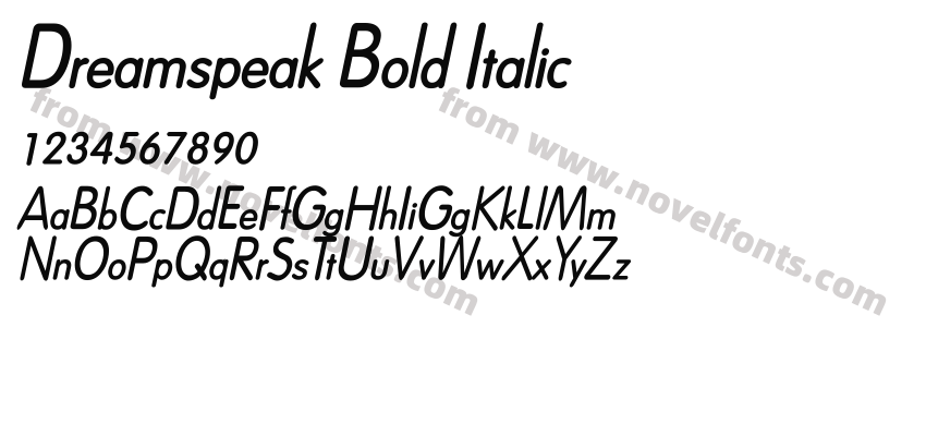 Dreamspeak Bold ItalicPreview