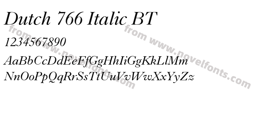 Dutch 766 Italic BTPreview