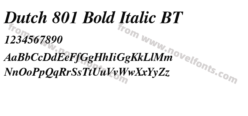 Dutch 801 Bold Italic BTPreview