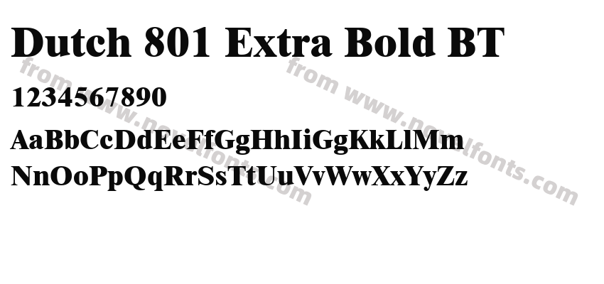 Dutch 801 Extra Bold BTPreview