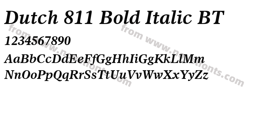 Dutch 811 Bold Italic BTPreview