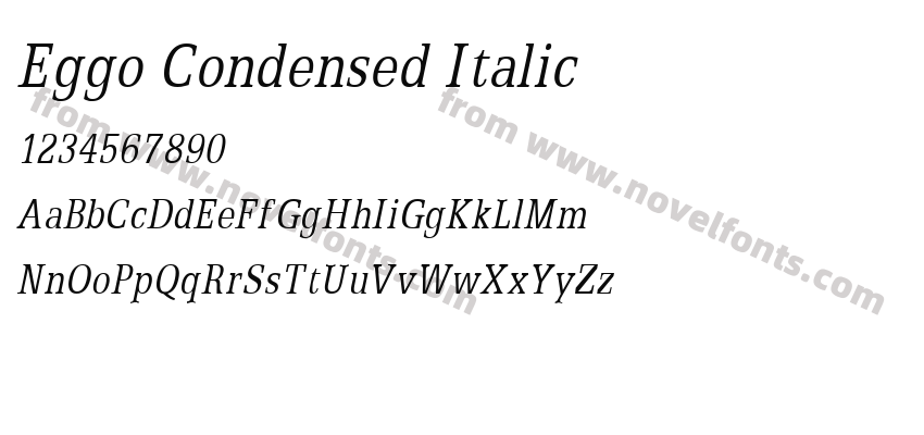 Eggo Condensed ItalicPreview