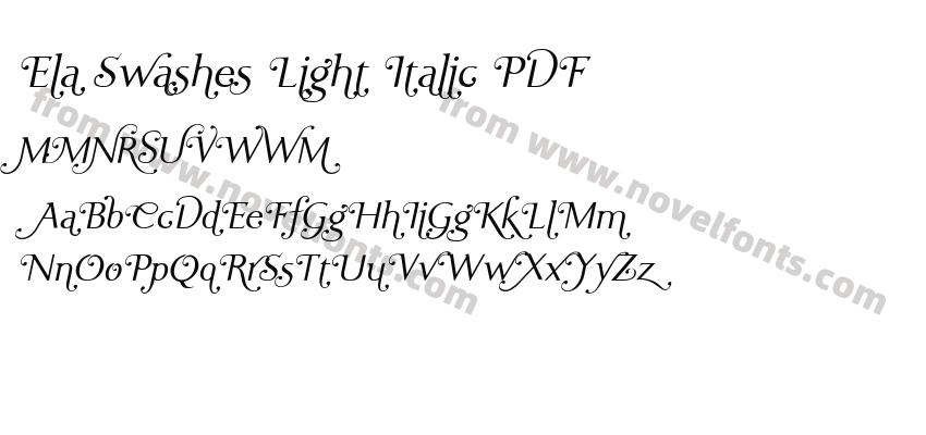 Ela Swashes Light Italic PDFPreview