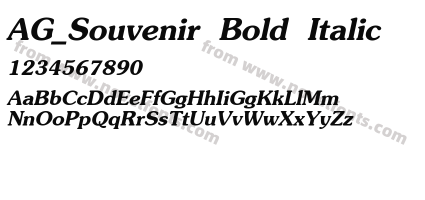 AG_Souvenir Bold ItalicPreview