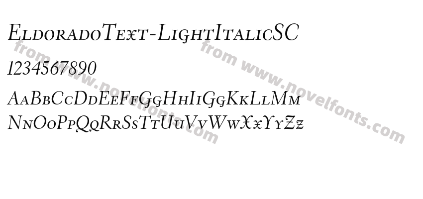 EldoradoText-LightItalicSCPreview
