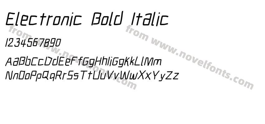 Electronic Bold ItalicPreview