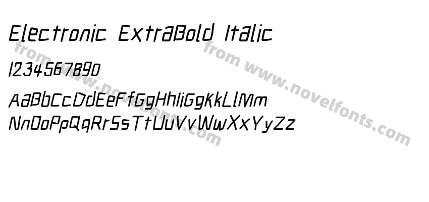 Electronic ExtraBold ItalicPreview