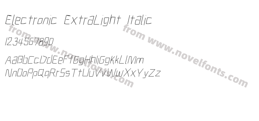 Electronic ExtraLight ItalicPreview