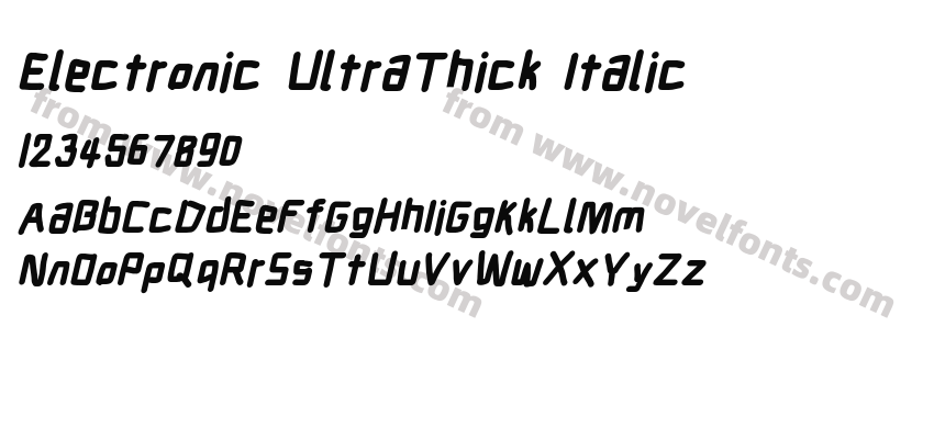 Electronic UltraThick ItalicPreview