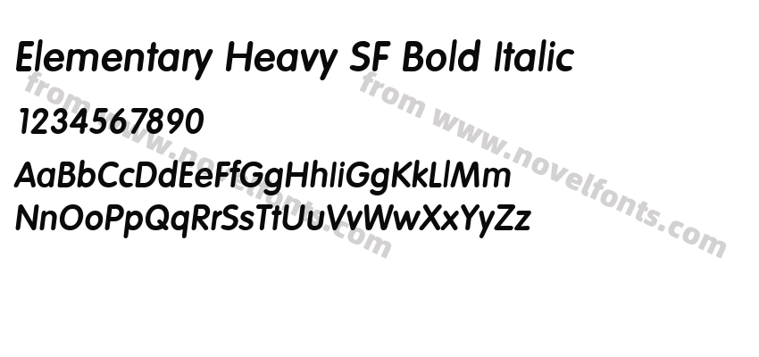 Elementary Heavy SF Bold ItalicPreview