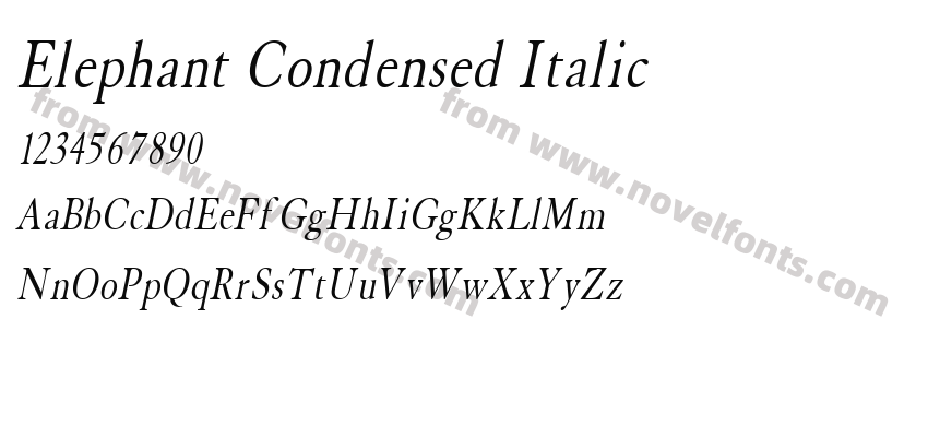 Elephant Condensed ItalicPreview