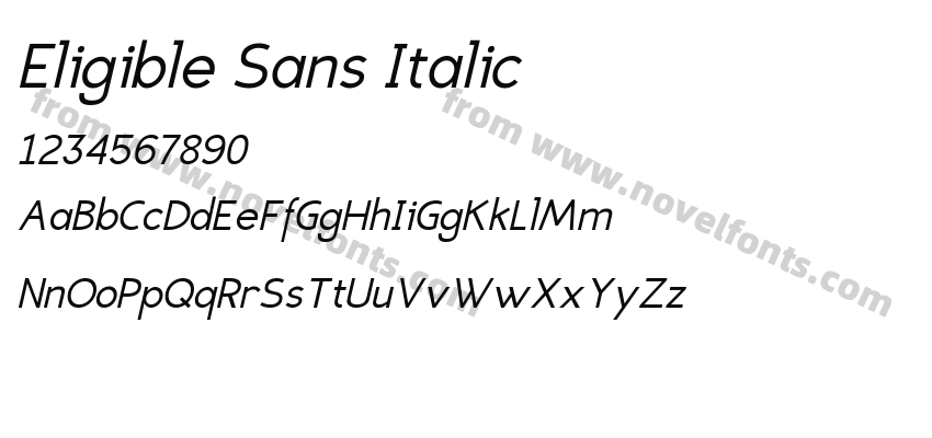 Eligible Sans ItalicPreview