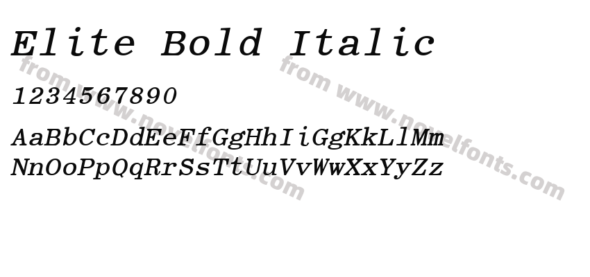 Elite Bold ItalicPreview