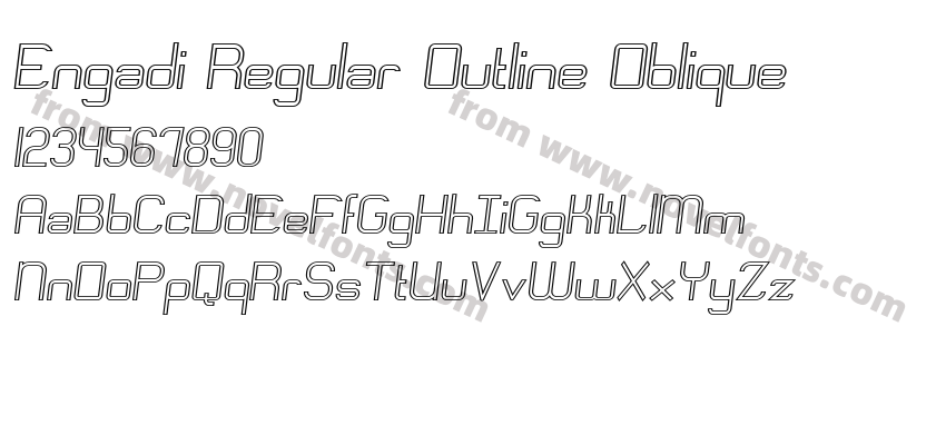 Engadi Regular Outline ObliquePreview